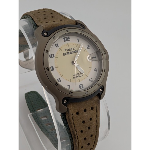 VTG 2002 Timex Expedition Watch Women 30mm‎ Case Brown Band- New BAttery main image 5